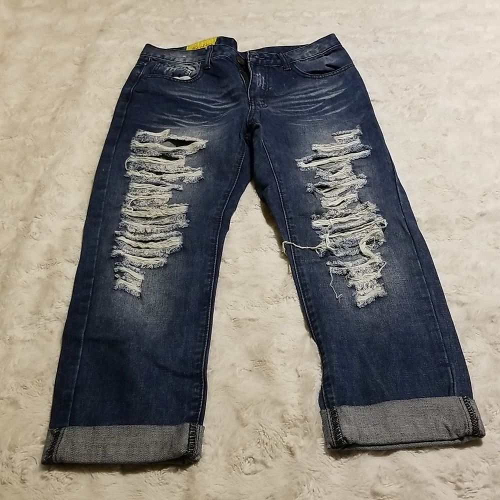 Machine Denim Distressed Boyfriend Jeans Womens Size 28 Summer